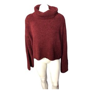 Fashion Nova Super Soft  Burgundy Turtleneck Sweater size 2X